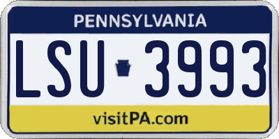 PA license plate LSU3993