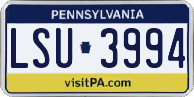 PA license plate LSU3994