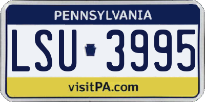 PA license plate LSU3995