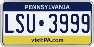 PA license plate LSU3999