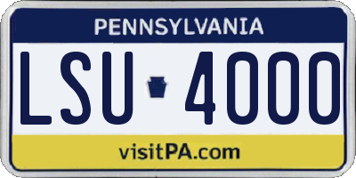 PA license plate LSU4000