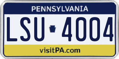 PA license plate LSU4004