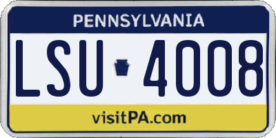 PA license plate LSU4008