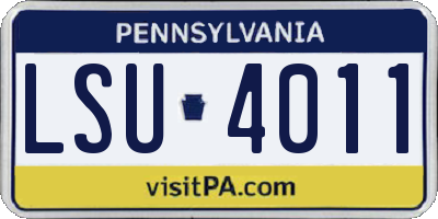PA license plate LSU4011