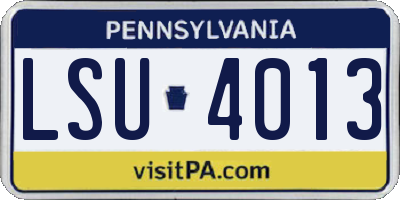 PA license plate LSU4013