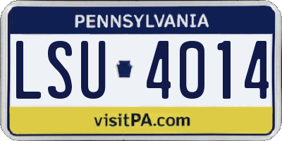 PA license plate LSU4014