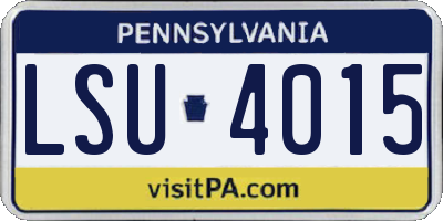 PA license plate LSU4015