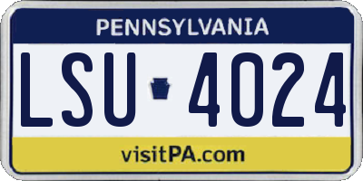 PA license plate LSU4024
