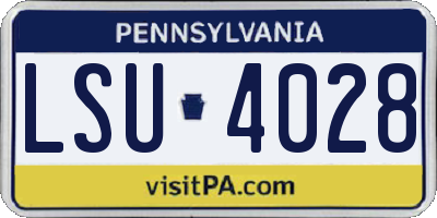 PA license plate LSU4028