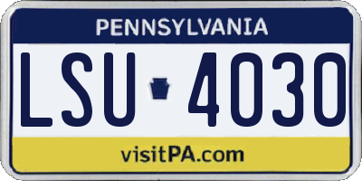 PA license plate LSU4030