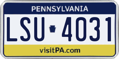 PA license plate LSU4031
