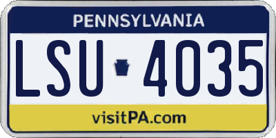 PA license plate LSU4035