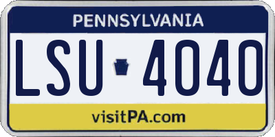 PA license plate LSU4040