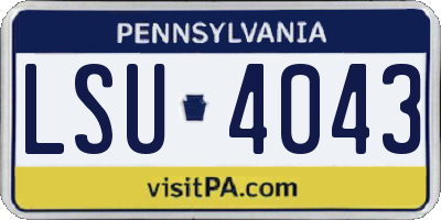 PA license plate LSU4043