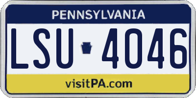 PA license plate LSU4046