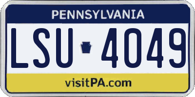 PA license plate LSU4049