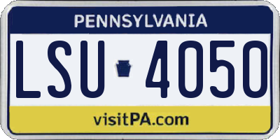 PA license plate LSU4050