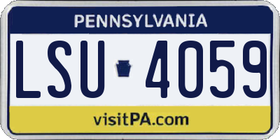 PA license plate LSU4059