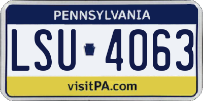 PA license plate LSU4063