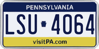 PA license plate LSU4064