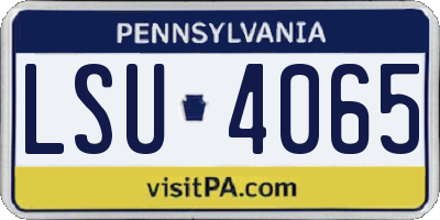 PA license plate LSU4065