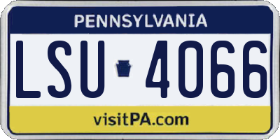 PA license plate LSU4066