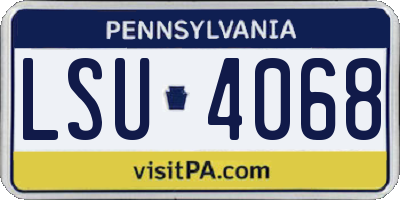 PA license plate LSU4068