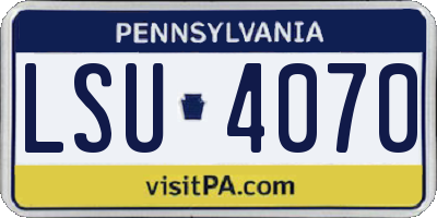 PA license plate LSU4070
