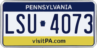 PA license plate LSU4073