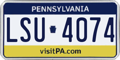 PA license plate LSU4074