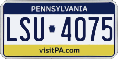 PA license plate LSU4075