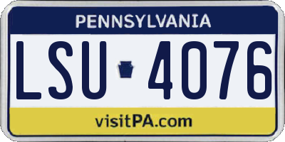 PA license plate LSU4076