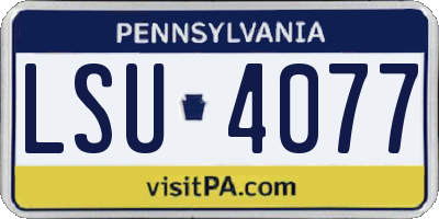 PA license plate LSU4077