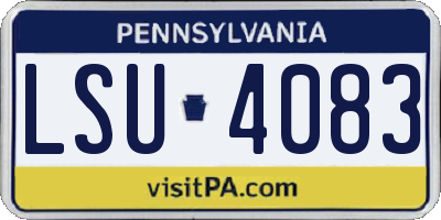 PA license plate LSU4083