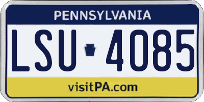 PA license plate LSU4085