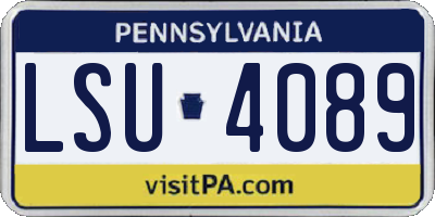 PA license plate LSU4089