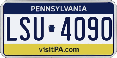PA license plate LSU4090