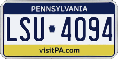 PA license plate LSU4094