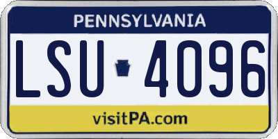 PA license plate LSU4096