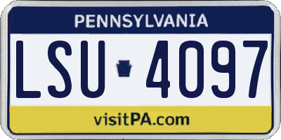 PA license plate LSU4097