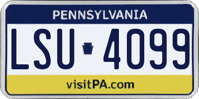 PA license plate LSU4099