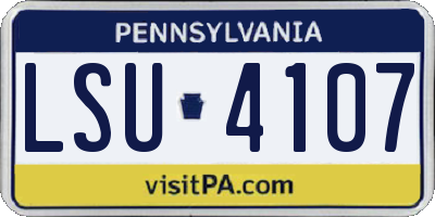 PA license plate LSU4107