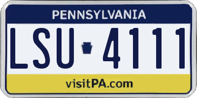 PA license plate LSU4111