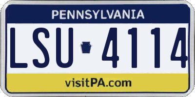 PA license plate LSU4114
