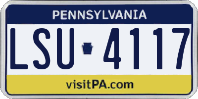 PA license plate LSU4117