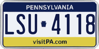 PA license plate LSU4118