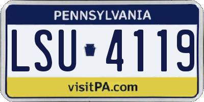PA license plate LSU4119
