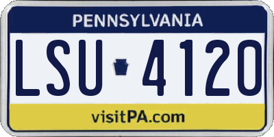PA license plate LSU4120