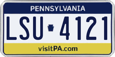 PA license plate LSU4121