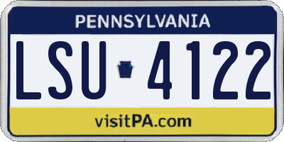 PA license plate LSU4122